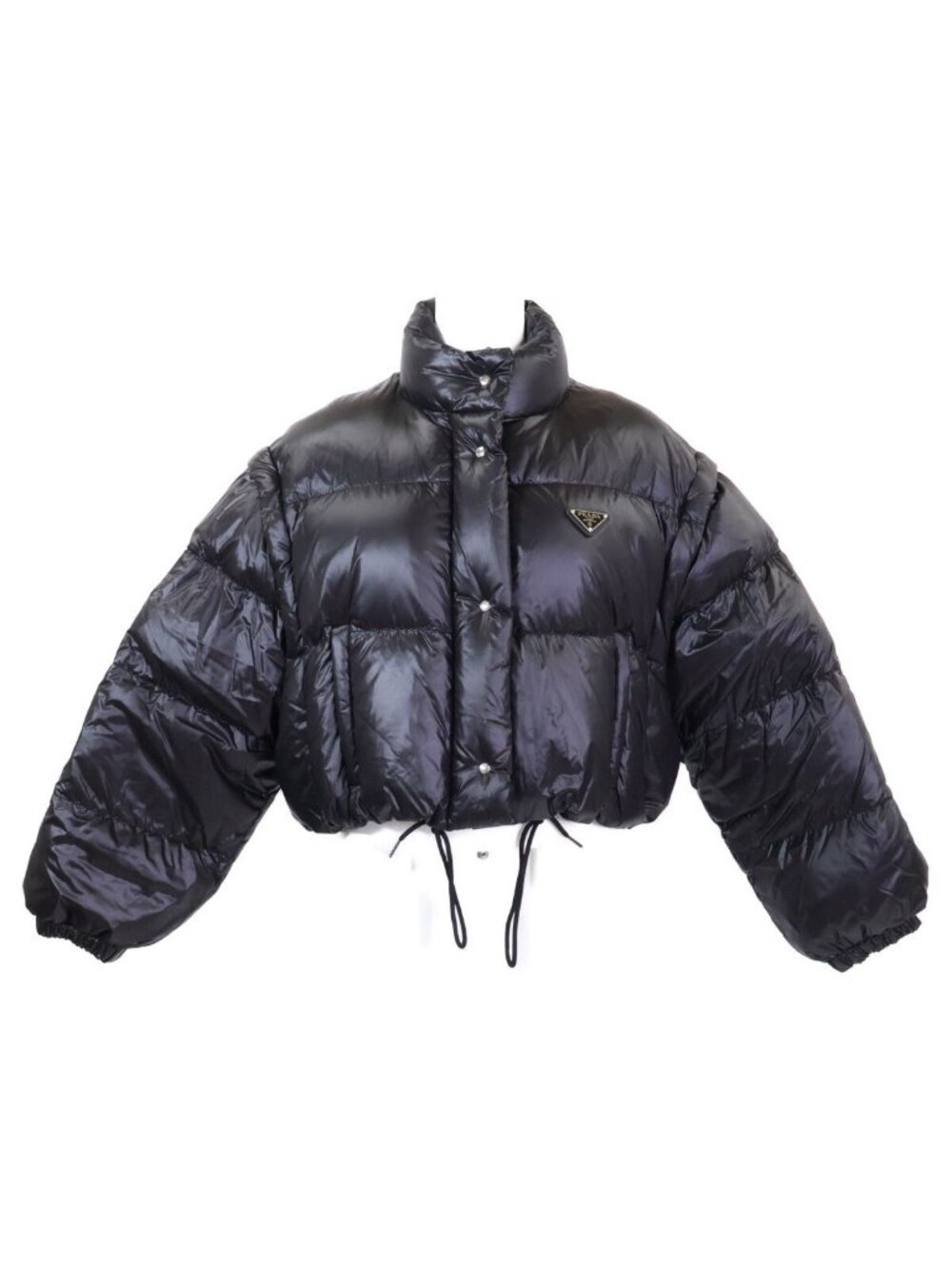 Prada Re-Nylon Cropped 2-Way Down Jacket 36